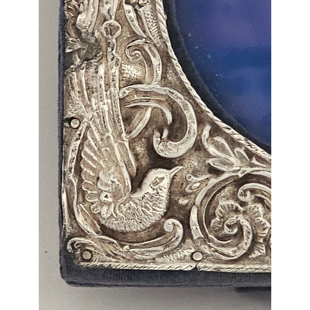 Art Nouveau Sterling Silver Repoussé Frame With Rare Bird Motifs — Birmingham 1905 For Sale - Image 12 of 17