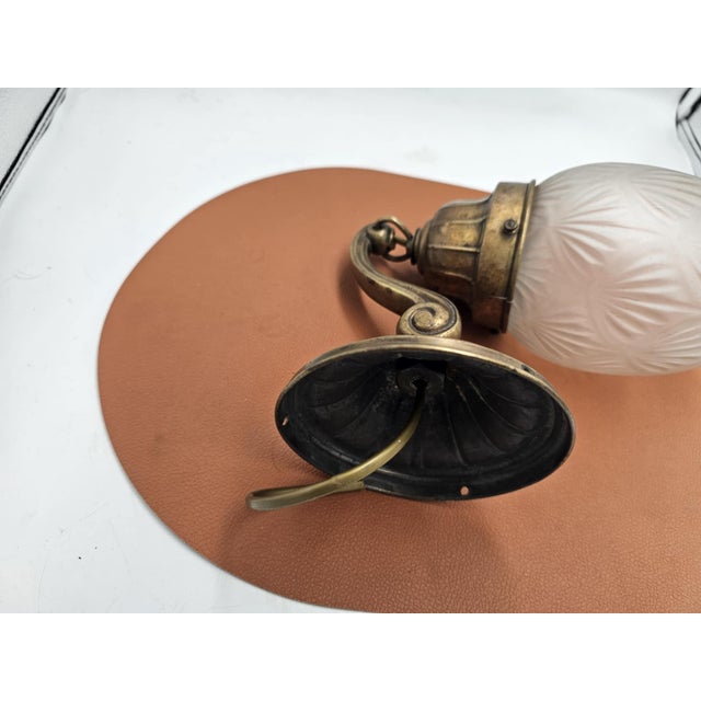 Art Deco Brass Wall Lamp, 1920s For Sale - Image 3 of 8
