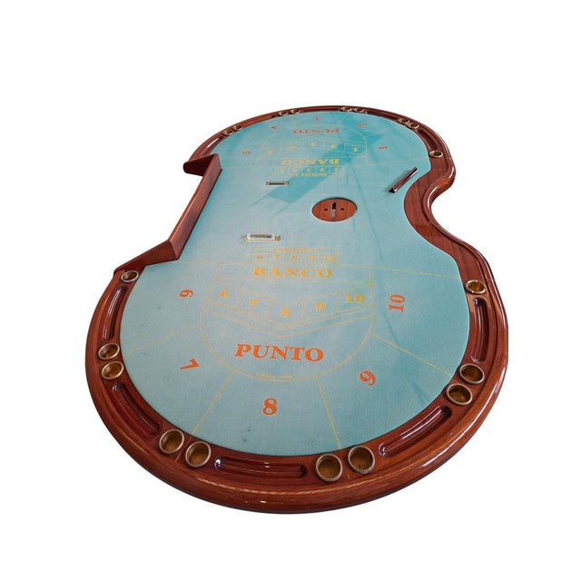 Brown Punto Banco Gaming Table, 1980s For Sale - Image 8 of 12