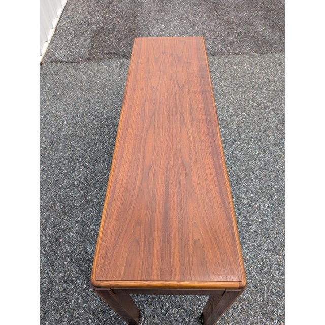 Mid Century Wall Console Walnut Table by Lane For Sale - Image 10 of 14