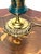 Metal Antique French Brass and Porcelain Glass Shade Table Lamp from Unbekannt, 1920s For Sale - Image 7 of 11