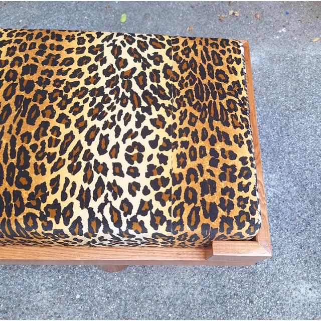 Bench with Conical Legs and Animalier Fabric from Artigianato Italiano, 2000s, in Flawless conditions. Designed from 2000...