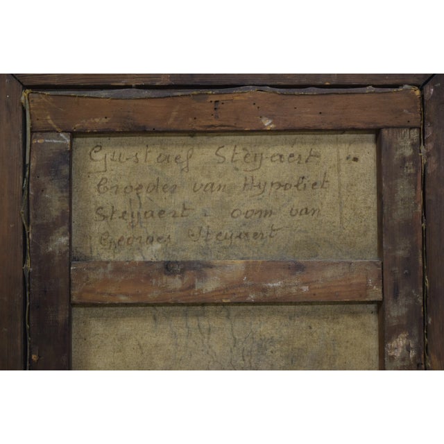 Late 1800s-Oil on Canvas-Still Live-"Vase of Flowers" For Sale - Image 6 of 7