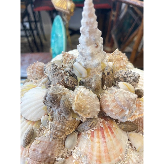 Vintage Incrusted Seashell Dome Coffee Table Lidded Box For Sale - Image 9 of 14