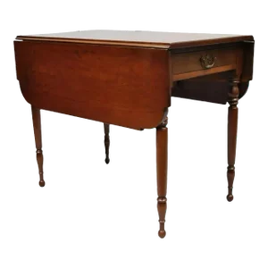 19th Century Antique Cherry Wood American Colonial Drop Leaf Pembroke Table