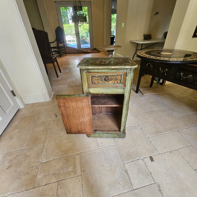 Antique Italian Venetian Hand Painted Single Door Cabinet For Sale - Image 9 of 9