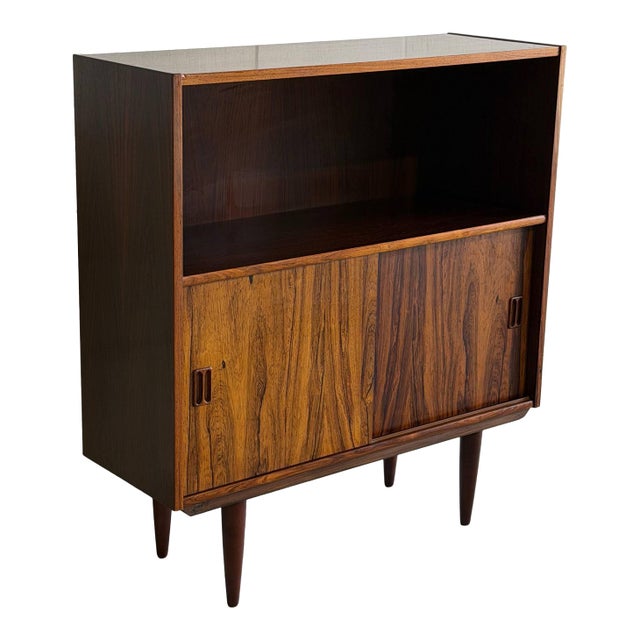 Rosewood Bookcase With Sliding Doors Denmark 1960s For Sale