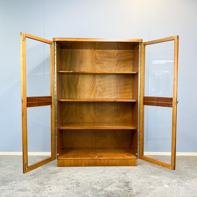 Wood Art Deco Cabinet with Glass Doors in Various Woods, 1930s For Sale - Image 7 of 16