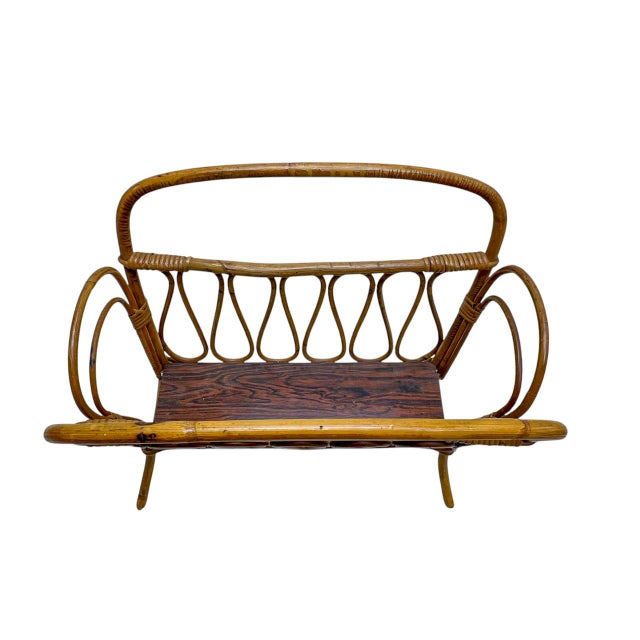 Rattan Bamboo Magazine Rack from Franco Albini, Italy, 1970s For Sale - Image 10 of 15