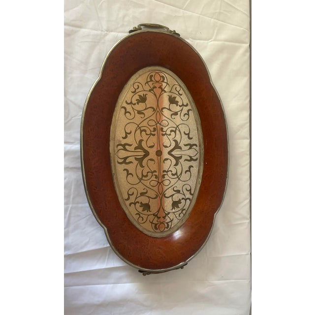 Wood 2000s Large Mirrored Service Tray For Sale - Image 7 of 13
