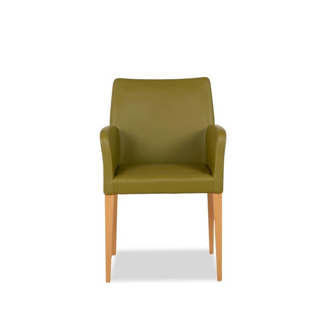 Green Leather Chairs from Poltrona Frau, Set of 4 For Sale - Image 6 of 11