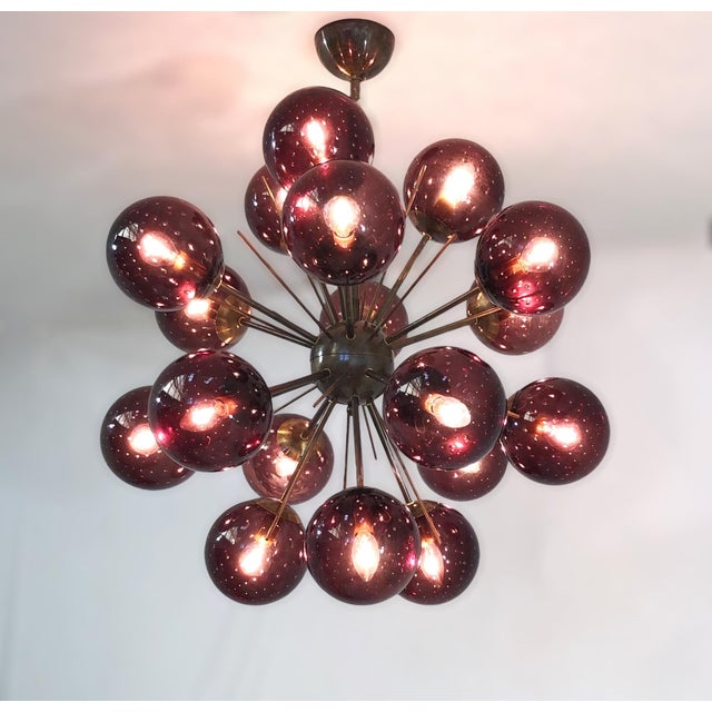 21st Century Diciotto Bronze Amethyst Bubbles Murano Sputnik Chandelier by Fabio LTD For Sale - Image 6 of 7