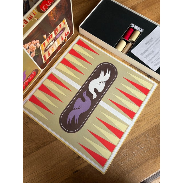 Mid-Century Modern Vintage 1975 Backgammon Board Game Set For Sale - Image 3 of 11
