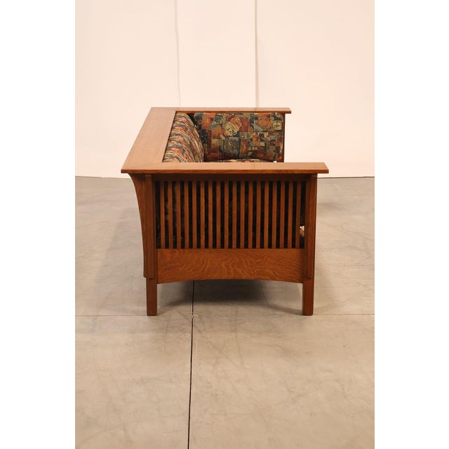 Stickley Mission Collection Oak Prairie Settle For Sale - Image 15 of 18