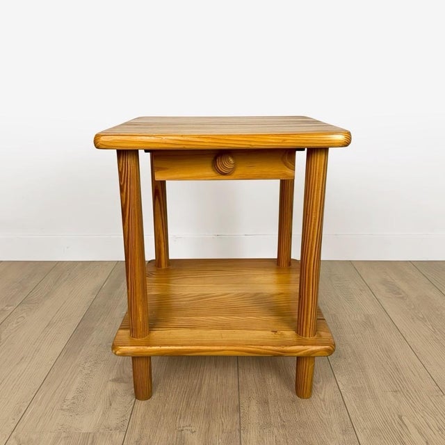Scandinavian Bedside Table in Pine, 1980s For Sale - Image 9 of 9