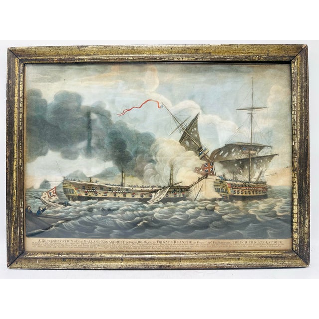 1900 - 1909 Antique Maritime Print, Framed For Sale - Image 5 of 8
