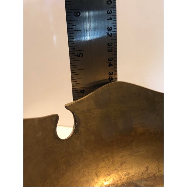 Metal 1970s Scalloped Edge Solid Brass Pedestal Bowl / Planter For Sale - Image 7 of 14