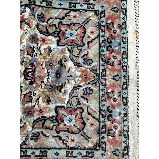 Little Vintage Silk and Wool Pakistani Rug from Bobyrugs, 1980s For Sale - Image 4 of 16