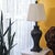 Vintage Traditional Fluted Urn Table Lamp in Antique-Style Carved Wood Look For Sale - Image 15 of 18