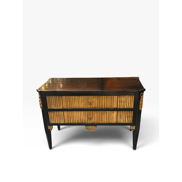 2000 - 2009 Art Deco Style Ebonized & Giltwood Chest of Drawers Nightstand Commode For Sale - Image 5 of 5