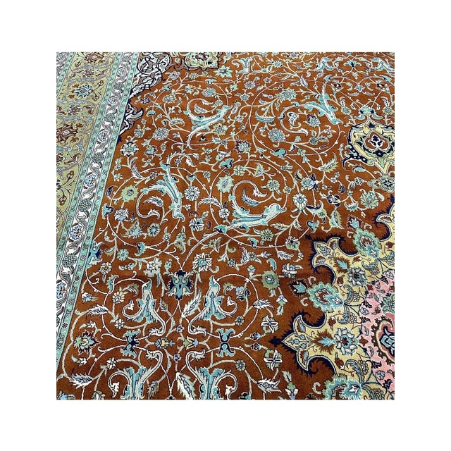 1980s Old Persian Tabriz Masterpiece Rug 9’11” X 13’7″ For Sale - Image 4 of 11