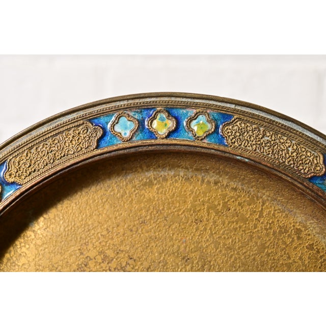 Louis Comfort Tiffany Furnaces Favrile Bronze Doré and Enamel Charger Plate or Tray, 1920s For Sale In South Bend - Image 6 of 12