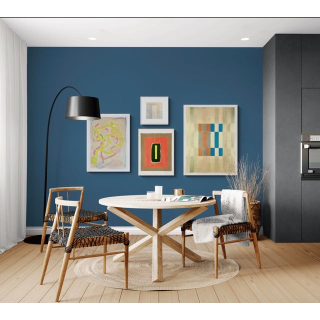 Contemporary Mixed Media Grid Paint With Yellow For Sale - Image 3 of 3