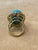Modern 75 Ct Natural Oval Sleeping Beauty Turquoise Ring, 18 Kt Yellow Gold For Sale - Image 3 of 8