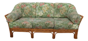 Mid Century Modern Style Rattan Sofa