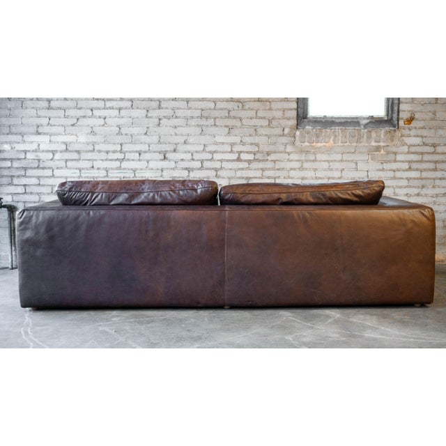 Restoration Hardware Leather Cloud Sofa For Sale - Image 14 of 15