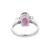 3.66ct Vibrant Pink Sapphire Dimond Trinity Engagement 18k Gold Ring Size 7 For Sale In New York - Image 6 of 9