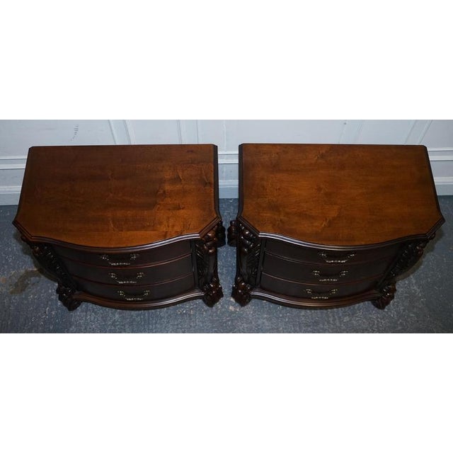 Large American Chippendale Style Nightstands, Set of 2 For Sale - Image 12 of 18