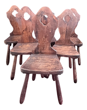 Vintage French Brutalist Mountain Chairs, 1950s, Set of 6