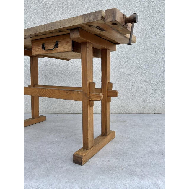 Tan Vintage French Children's Carpenter Workbench, 1950s For Sale - Image 8 of 12