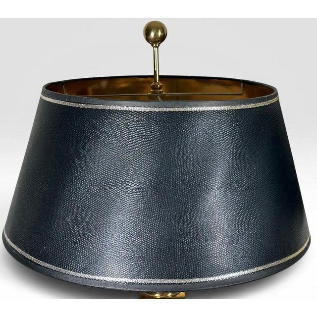 Pair of Vintage Neoclassical Black Brass and Marble Pedestal Table Lamps Attributed to Stiffel For Sale - Image 11 of 15