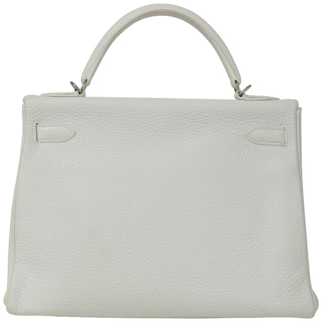 Hermès Kelly 32 Blanc Togo Palladium Hardware 2018 For Sale In New York - Image 6 of 8