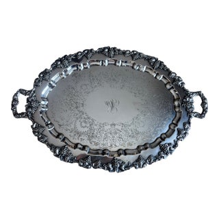 Barbour Silver Plate Wine Serving Tray For Sale