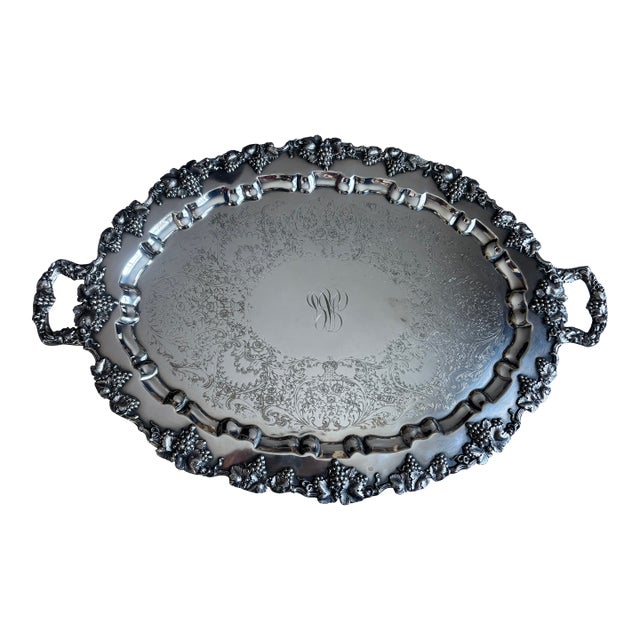 Barbour Silver Plate Wine Serving Tray For Sale