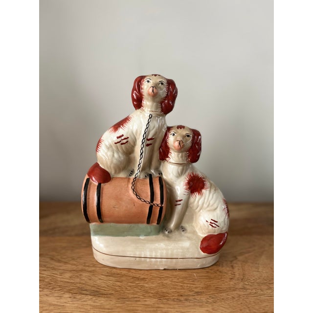 Early 1900s Antique Staffordshire Spaniels Figurine For Sale - Image 11 of 11