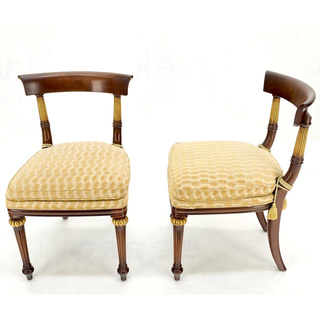 Single Pedestal One Leaf Oval Banded Dining Table 8 Regency Chairs Set MINT! For Sale - Image 18 of 18