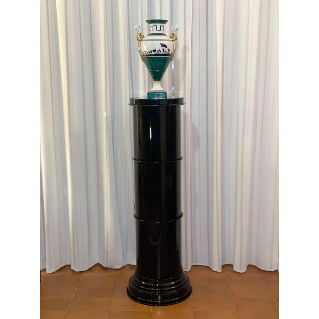 Silver Rl 10 Cylindrical Pedestal in Brushed Aluminum by Caspal For Sale - Image 8 of 9