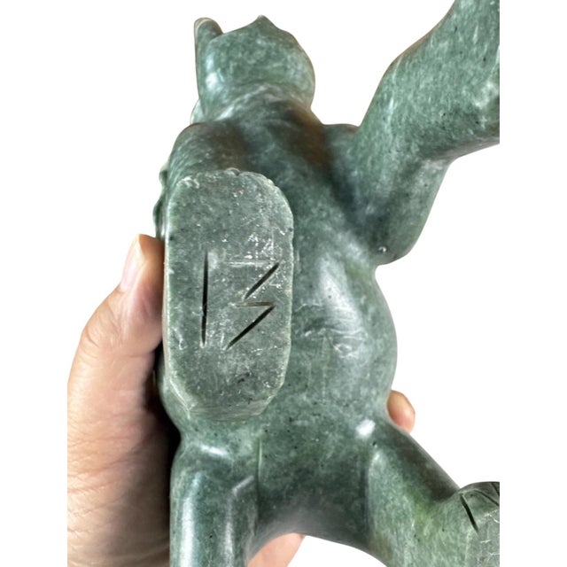 Vintage Verdite Walking Elephant Hand Carved Sculpture For Sale - Image 9 of 11