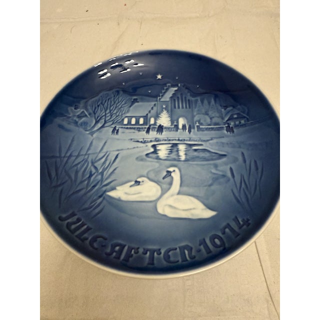 Ceramic B & G Vintage Blue & White Christmas Plates (5) For Sale - Image 7 of 14