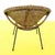 Brown Rounded Wicker and Metal Lounge Chair For Sale - Image 8 of 10