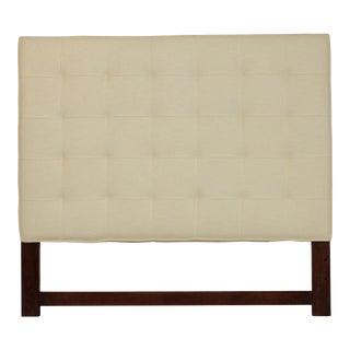 Tufted Modern High Back Upholstered Queen Headboard For Sale