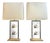 Vintage French Decorative Table Lamps in Glass and Brass, 1970, Set of 2 For Sale