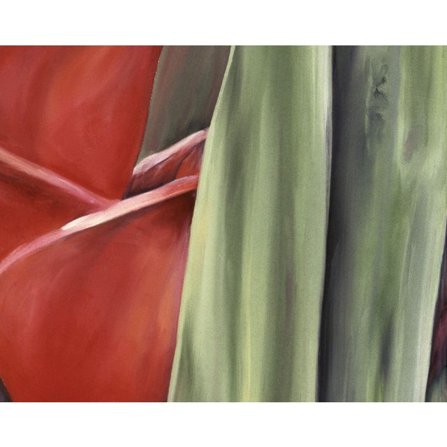 Raspberry Red 2000s "Red Ginger" Gallery Wrapped Oil Painting by Judith Moore For Sale - Image 8 of 10