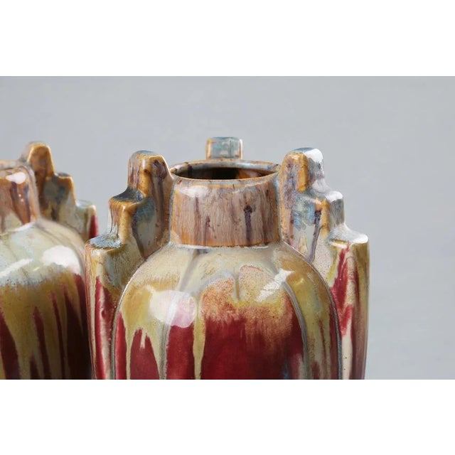 Red Art Deco Ceramic Vases, 1930s, Set of 2 For Sale - Image 8 of 12