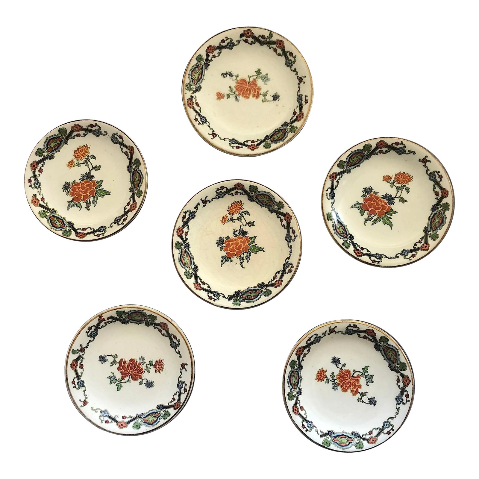 Vintage English China Butter Pats Plates Set of 6 Chairish