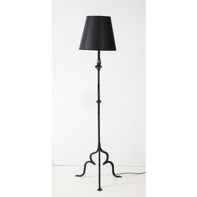 1930's Forge Iron Tripod Italian Floor Lamps - A Pair For Sale - Image 11 of 12